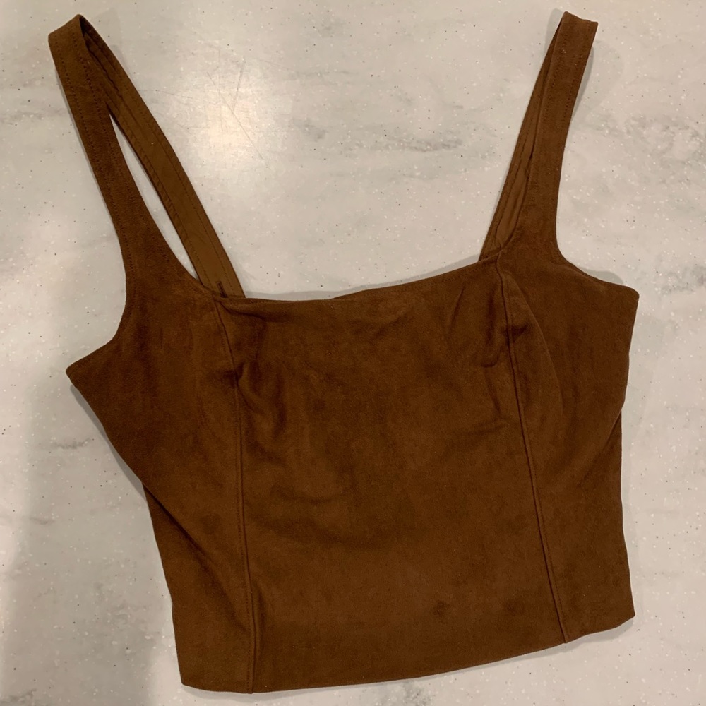NWT Abercrombie & Fitch Brown Suede Corset Top | Size S